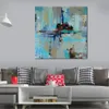 Arte em tela feita à mão de fiorde de pintura abstrata contemporânea para decoração de sala de estar
