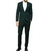 Slim Fit classique vert foncé hommes costume pour mariage 2 pièces costumes de mariage sur mesure garçons d'honneur Tuxedos hommes Suits268Z