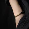 Bracelet en obsidienne noire cubique en pierre de protection à la mode avec des accessoires en cuivre antique fabriqués à la main bijoux pour hommes et femmes Beaded1713