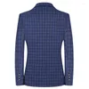 Abiti da uomo Casual Slim Fit Single Western Coat Fashion Plaid Business Formal Suit