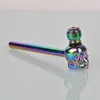 Colorful More Style Pyrex Thick Glass Pipes Portable Removable Dry Herb Tobacco Spoon Metal Filter Screen Bowl Smoking Bong Holder Innovative Hand Tube