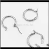 50Pcslot Whole Jewelry Stainless Steel Findings Silver Color Earrings For Ear Diy Drop Earring Settings 9Ga7R Clasps Hooks Igd292A