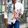 Chemises décontractées pour hommes 2022 printemps hommes chemises Baggy perroquet papillon encre impression à manches longues haut Hip Hop Vintage lâche surdimensionné chemises pour hommes vêtements L230721