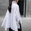 Camicette da donna VANOVICH Camicia bianca ampia e irregolare Collo a polo Primavera Estate Stile coreano Moda Vintage Temperamento Casual