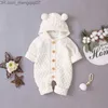 Macacão Macacão Outono Crianças Macacões Para Bebê Macacão De Malha Com Capuz nascido Menino Menina Macacão Infantil Roupas de Inverno 3-24M 220919 Z230721