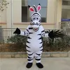 Zebra Mascot Costume Suits Strój imprezowy odzież Kreskówka Ubrania urodzinowe Halloween Xmas Easter Festival Doross282r