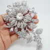 Hele - vintage stijl bloem blad bruidsmeisje broche pin strass kristal bruiloft voor woman261h