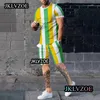 Мужские спортивные костюмы летний мужской спортивный костюм 3D печатные шорты 2 шт.