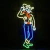 Nytt tat däck neon öl skylt bar skylt riktigt glas neon ljus öl skylt nya las vegas cowboy välkomna öl bar pub neon ljus 16x13218n