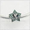Nouveau 925 Sterling Silver Tinker Bell Star Charm Perle avec Teal Cz Convient Style Européen Bijoux Bracelets Collier Pendentifs219h