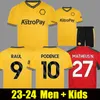 23 24 Wolves Home Soccer Jerseys RAUL SEMEDO NETO HEE CHAN Wanderers J OTTO PODENCE GIBBS HEE CHAN Wolverhampton 2023 2024 Football Shirts Hommes Enfants Kit uniforme