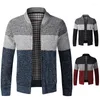 Maglioni da uomo Cardigan Maglioni da uomo Maglioni a righe Cappotti lavorati a maglia Autunno Inverno Vestiti caldi Giacca da baseball Homme