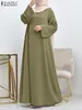 Roupas Étnicas ZANZEA Moda Abaya Hijab Vestido de Verão Feminino Vestido Muçulmano Outono Vestidos de Festa Sólidos Dubai Turquia Jilbab Roupas Islâmicas Kaftan 230721