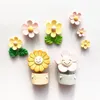 Fridge Magnets 3Pcs Lovely Flowers Elegant INS Japanese Fresh Stereo Resin Magnetic Refrigerator Home Decoration 230721