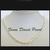 gioielli di perle fini naturali 22 pollici lunghi genuini 7-8mm collana di perle bianche264K