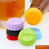 Drinkware Lid 6Pcs Sile Siles Bottle Cap Tops Wine Beer Caps Saver Beers Bottles Lids Silica Gel Reusable Stopper Er Drop Delivery H Dho0I