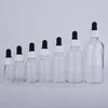 5-100 مل زجاجات قطرة زجاجية صافية الفارغة قارورة زجاجة سائلة مع قبو العيون غطاء أبيض من hcn
