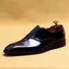 Luxe sans lacet chaussures habillées hommes en cuir véritable italien mocassins chaussures pour hommes noir marron Hanamde formel Oxford homme chaussures décontractées