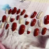 Falsche Nägel 24 teile/satz frauen Stilvolle Französisch Stil DIY Maniküre Kunst Tipps Mit Kleber Gefälschte Glitter Nagel Gel Polnisch