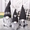 Décorations de Noël Chapeau Pointu Gnome Sans Visage Père Noël Tulipe Rudolph Poupée Noir Blanc Plaid Style Nordique Année