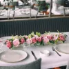 Vaser 22 hål klar akrylblomma vas rektangulär för matbord bröllop dekoration ros presentförpackning med lätt skrivbord heminredning ll