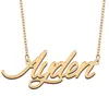 Naszyjniki wiszące Ayden naszyjnik dla kobiet dla kobiet biżuteria ze stali nierdzewnej złoto platowane nazwisko łańcuch femme matka dziewczyna prezent