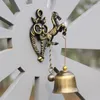 Decorative Objects Figurines Metal Iron Bell Wind Chime Retro Animal Doorbell Wall Hanging Decoration Horse Elephant Owl Shape 230721