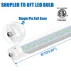 high quality double rows LED tube light FA8 R17D fluorescent lamp T8 tubes AC85-277V 8ft 72W 336PCS led bulb light high lumens for shop garage lighting