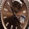 2022 Hochwertige Uhr Asia 2813 Kaliber 228235 Schokoladenzifferblatt 40 mm 18 Karat Roségold Diamantzifferblatt Saphirglas Automatik Herren2449