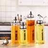 Storage Bottles Jars Olive Oil Dispenser Bottle For Kitchen Glass Coffee Syrup Vinegar Dispenser Automatic Opening Cooking Oil Container 230720