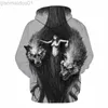 Heren Hoodies Sweatshirts 3D Gedrukt Hoodies Animal Wolf Hoodie Mannen Sweatshirt Vrouwen Harajuku Truien Casual Hot Koop Kleding Streetwear Mannen kleding L230721