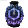 Herrtröjor tröjor mandala mäns hoodies mode unisex rolig 3d tryck långärmad överdimensionerad med huvjackor avslappnad 2022 het försäljning cool pullover l230721