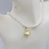 Girocollo ZFsilver catena in lega di gioielli semplice lusso naturale forma irregolare conchiglia perla corta collana ciondola design per regalo di fascino da donna