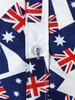 Camicie casual da uomo Fashion British Style Business Flag Printing Camicia sottile da spiaggia Gentleman Youth Tide floreale a maniche corte