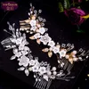 Pettine laterale per capelli a doppia testa Copricapo da sposa in cristallo Corona di strass con gioielli da sposa Accessori per capelli Corone da sposa con diamanti He2516