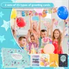 Cartes de voeux 50pcs cartes de joyeux anniversaire avec 10 enveloppes 27 anniversaire autocollant coloré carte de voeux d'anniversaire créative carte d'anniversaire pour enfants 230721