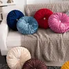 Velvet Pleated Round Pumpkin Throw Pillow for Couch Floor Cushion Pillow Decorative for Home Sofa Chair Bed Car F1214302i