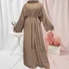 Etnische Kleding Vrouwen Open Abaya Kaftan Dubai Turkije 2 Stuk Moslim's Set Luxe Islam Gewaad Afrikaanse Jurk Kimono Marokko Kleding Kaftan Mode 230720