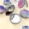 Specchi Liquid Bling Glitter Quicksand Specchio pieghevole portatile 5 colori Doppia faccia pieghevole Tasca consegna Drop Home Garden Dhnov