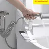 Badtillbehör Set Handheld Bidet Sprayer 304 Rostfritt stål Spray Gun Dusch Toalettkran Munstycke Självrengöring 230721