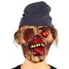 Masques de fête Horror Mask Tomb Keeper Zombie Rotten Face Clown Bloody Mouth Wig avec Hat Demon Ghost Haunted House Props 230721