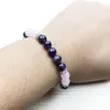 SN1029 Fashion Healing Amethyst Armband Wrist Mala Yoga gåva för flickor Natural Stone Jewelry Rose Quartz Snow Quartz Armband1791