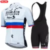 Jersey Cycling Sets Bahrajn zwycięski zespół Summer Men anty-UV Cycling Jersey set oddychał wyścigowy sportowy rower koszulki rowerowe mtb