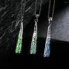 Pendant Necklaces Exquisite Glowing Silver Plated Hollow Baseball Bat Necklace Women Luminous Stone Glow In The Dark Statement