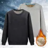 Men's Hoodies Sweatshirts Thick Fleece Winter Sweatshirt Winter Thermal Underwear Men Thick Velvet One-piece Tops Pullover Dispel Cold Autumn Sweatshirt L230721