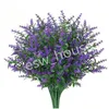 Décoratif Fleurs Couronnes Artificielle Lavande Plante Blanc Rose Violet Vert En Plastique Faux Verdure Maison Jardin Décoration Drop Del Dh4G5