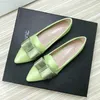 Klänningskor Kvinnor Flats Apple Green Point Toe Flat Shoes For Women Storlek 33-43 Trevlig kvalitet Lady Working Shoes Soft Sole Leather Loafers L230721