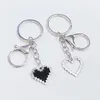 New Heart Keychains White and Black Couple Keychain Lovely Paired Keychains Free Dropshipping Wholesale