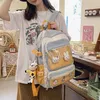 School Bags Women Harajuku Ita Bag Ladies Double Transparent Pocket Large Capacity Backpack Kawaii Japanese Student Schoolbag Female Backbag 230720