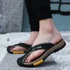 Slippare äkta ko läderskor män sandaler mens flip flops mäns casual skor klassiska massage strand tofflor antislip sommar 230720